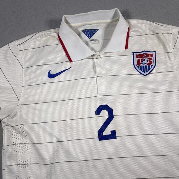 United States Soccer Jersey Men Large World Cup 2014 DeAndre Yedlin Nike Dri Fit - Picture 2 of 11